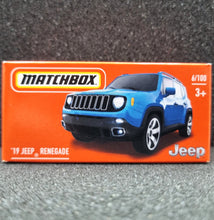 Load image into Gallery viewer, Matchbox 2022 '19 Jeep Renegade Blue #6 MBX Off-Road New Sealed Box