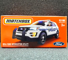 Load image into Gallery viewer, Matchbox 2022 2016 Ford Interceptor Utility White MBX Metro #92/100 New Box
