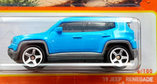 Load image into Gallery viewer, Matchbox 2022 '19 Jeep Renegade Blue #6 MBX Off-Road New Long Card
