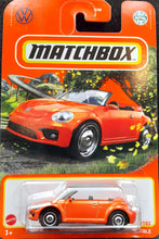 Load image into Gallery viewer, Matchbox 2022 2019 Volkswagen Beetle Convertible Orange MBX Highway #14/100 New Long Card