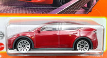 Load image into Gallery viewer, Matchbox 2022 Tesla Model Y Red #18 MBX Metro New Long Card