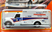 Load image into Gallery viewer, Matchbox 2022 International Terrastar Ambulance White #36 MBX Metro New Long Card