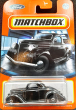 Load image into Gallery viewer, Matchbox 2022 1936 Ford Coupe Black #48 MBX Showroom New Long Card
