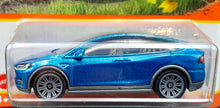 Load image into Gallery viewer, Matchbox 2022 Tesla Model X Blue #53/100 MBX Highway New Long Card