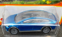 Load image into Gallery viewer, Matchbox 2022 Tesla Model X Blue #53/100 MBX Highway New Long Card