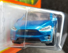Load image into Gallery viewer, Matchbox 2022 Tesla Model X Blue #53/100 MBX Highway New Long Card