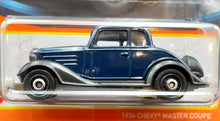 Load image into Gallery viewer, Matchbox 2022 1934 Chevy Master Coupe Dark Blue MBX Showroom #71 New Long Card
