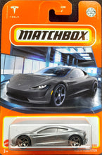 Load image into Gallery viewer, Matchbox 2022 Tesla Roadster Grey #75 MBX Showroom New Long Card