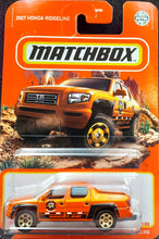 Load image into Gallery viewer, Matchbox 2022 Honda Ridgeline Orange #96 MBX Off-Road New Long Card