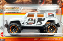 Load image into Gallery viewer, Matchbox 2022 Jeep Wrangler Superlift White #99 MBX Off-Road New Long Card