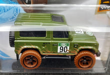 Load image into Gallery viewer, Hot Wheels 2021 Land Rover Defender 90 Green #32 Baja Blazers 4/10 New Long Card