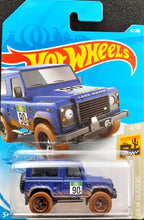 Load image into Gallery viewer, Hot Wheels 2021 Land Rover Defender 90 Blue #32 Baja Blazers 4/10 New Long Card