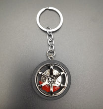 Load image into Gallery viewer, Key Ring/Chain - Explorafind 6 Spoke Dark Alloy Rim with Brake Disc