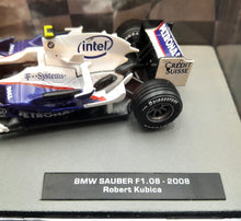 Load image into Gallery viewer, Altaya Formula 1 Collection BMW Sauber F1.08 - 2008 Robert Kubica 1:43 Model