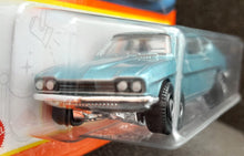Load image into Gallery viewer, Matchbox 2022 1970 Ford Capri Light Blue #41 MBX Showroom New Long Card