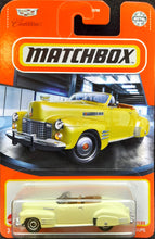 Load image into Gallery viewer, Matchbox 2021 1941 Cadillac Series 62 Convertible Coupe Pale Yellow #34 MBX Showroom