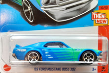 Load image into Gallery viewer, Hot Wheels 2023 '69 Ford Mustang Boss 302 Blue #244 Then and Now 10/10 New