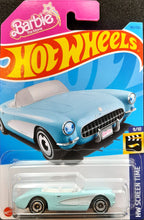 Load image into Gallery viewer, Hot Wheels 2023 1956 Corvette Baby Blue #183 HW Screen Time 9/10 New Long Card