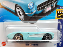 Load image into Gallery viewer, Hot Wheels 2023 1956 Corvette Baby Blue #183 HW Screen Time 9/10 New Long Card