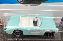 Load image into Gallery viewer, Hot Wheels 2023 1956 Corvette Baby Blue #183 HW Screen Time 9/10 New Long Card