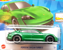 Load image into Gallery viewer, Hot Wheels 2023 Porsche Taycan Turbo S Green #149 Factory Fresh 4/5 New