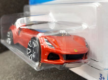 Load image into Gallery viewer, Hot Wheels 2023 Lotus Emira Red #121 Factory Fresh 3/5 New Long Card