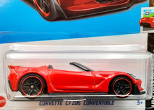 Load image into Gallery viewer, Hot Wheels 2023 Corvette C7 Z06 Convertible Red #34 HW Roadsters 4/10 New Long Card