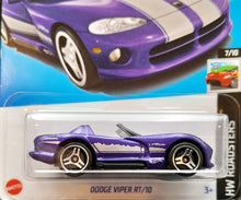 Load image into Gallery viewer, Hot Wheels 2023 Dodge Viper RT/10 Purple #131 HW Roadsters 7/10 New Long Card