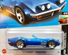 Load image into Gallery viewer, Hot Wheels 2023 '72 Stingray Convertible Blue #132 HW Roadsters 8/10 New Long Card