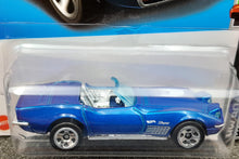 Load image into Gallery viewer, Hot Wheels 2023 '72 Stingray Convertible Blue #132 HW Roadsters 8/10 New Long Card