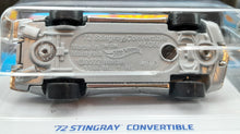Load image into Gallery viewer, Hot Wheels 2023 '72 Stingray Convertible SIlver #132 HW Roadsters 8/10 New Long Card
