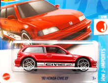 Load image into Gallery viewer, Hot Wheels 2023 '90 Honda Civic EF Red #96 HW J-Imports 7/10 New