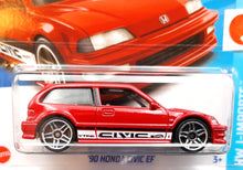 Load image into Gallery viewer, Hot Wheels 2023 '90 Honda Civic EF Red #96 HW J-Imports 7/10 New