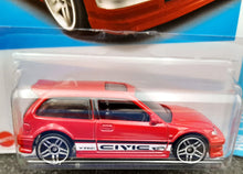 Load image into Gallery viewer, Hot Wheels 2023 '90 Honda Civic EF Red #96 HW J-Imports 7/10 New Long Card