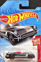 Load image into Gallery viewer, Hot Wheels 2018 '55 Corvette Black #45 Then & Now 3/10 New Long Card