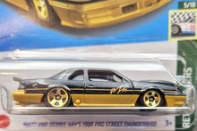 Load image into Gallery viewer, Hot Wheels 2023 Matt & Debbie Hays 1988 Thunderbird Black #56 Retro Racers New Long Card