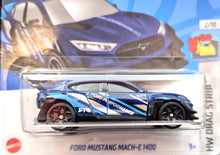 Load image into Gallery viewer, Hot Wheels 2023 Ford Mustang Mach-E 1400 Dark Blue #81 HW Drag Strip 2/10 New