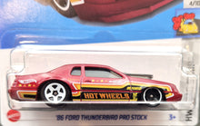 Load image into Gallery viewer, Hot Wheels 2023 '86 Ford Thunderbird Pro Stock Dark Red #107 HW Drag Strip 4/10 New Long Card
