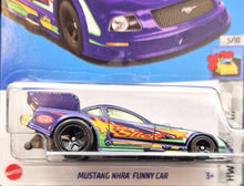 Load image into Gallery viewer, Hot Wheels 2023 Mustang NHRA Funny Car Purple #140 HW Drag Strip 5/10 New Long Card