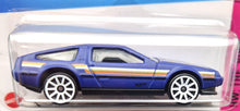 Load image into Gallery viewer, Hot Wheels 2023 DMC Delorean Matte Dark Blue #101 HW: The '80s 8/10 New Long Card
