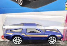 Load image into Gallery viewer, Hot Wheels 2023 DMC Delorean Matte Dark Blue #101 HW: The '80s 8/10 New Long Card