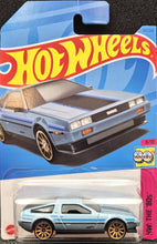 Load image into Gallery viewer, Hot Wheels 2023 DMC Delorean Pale Blue #101 HW: The '80s 8/10 New Long Card