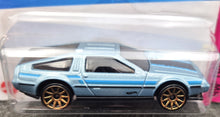 Load image into Gallery viewer, Hot Wheels 2023 DMC Delorean Pale Blue #101 HW: The '80s 8/10 New Long Card