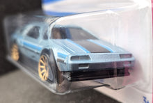 Load image into Gallery viewer, Hot Wheels 2023 DMC Delorean Pale Blue #101 HW: The '80s 8/10 New Long Card