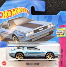 Load image into Gallery viewer, Hot Wheels 2023 DMC Delorean Pale Blue #101 HW: The '80s 8/10 New