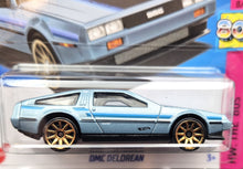Load image into Gallery viewer, Hot Wheels 2023 DMC Delorean Pale Blue #101 HW: The '80s 8/10 New