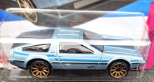 Load image into Gallery viewer, Hot Wheels 2023 DMC Delorean Pale Blue #101 HW: The '80s 8/10 New
