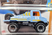 Load image into Gallery viewer, Hot Wheels 2023 Mercedes-Benz Unimog 1300L Light Blue #61 HW Haulers 4/5 New Long Card