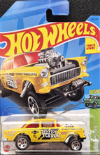 Load image into Gallery viewer, Hot Wheels 2023 '55 Chevy Bel Air Gasser Yellow #110 HW Gassers 1/5 New Long Card