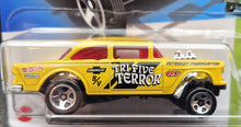 Load image into Gallery viewer, Hot Wheels 2023 '55 Chevy Bel Air Gasser Yellow #110 HW Gassers 1/5 New Long Card